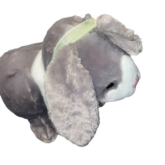 Wild Republic 13" Bunny Rabbit Plush Lop Ear Stuffed Animal Gray Nursery Gift - Picture 4 of 13